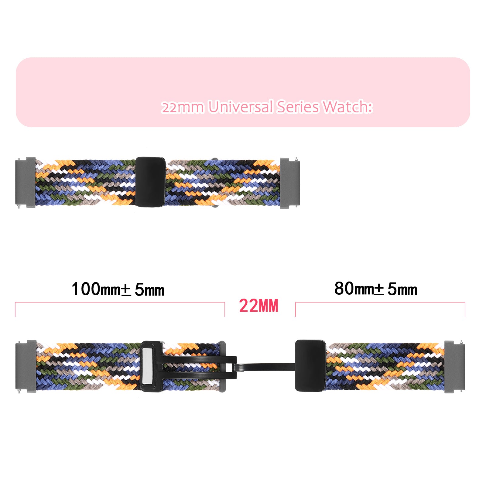 For Garmin Forerunner 265 255 Vivoactive 4 Venu 2 Nylon Watch Strap 22mm Replacement Watchband with Folding Buckle For Garmin Forerunner 265 255 Vivoactive 4 Venu 2 Nylon Watch Strap 22mm Replacement Watchband with Folding Buckle